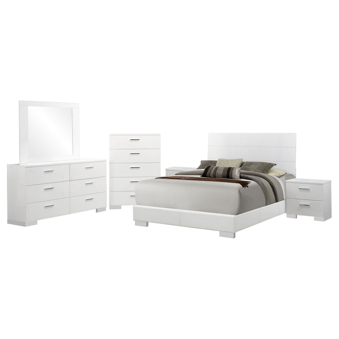 Felicity  California King Bedroom Set White Gloss
