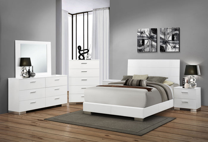 Felicity  California King Bedroom Set White Gloss