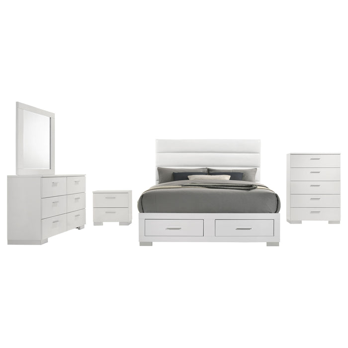 Felicity  California King Bedroom Set White Gloss