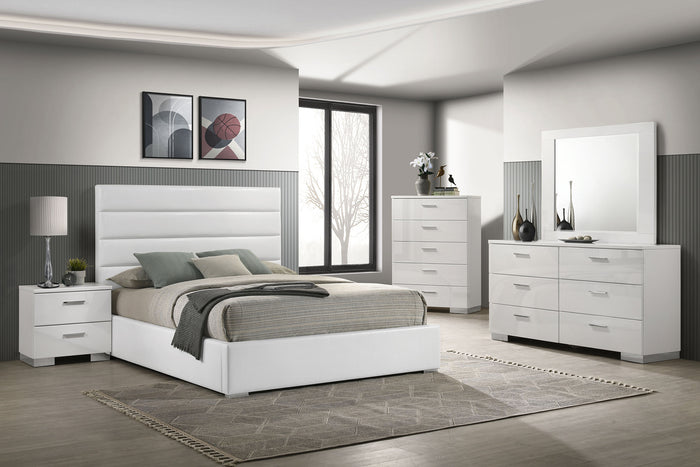 Felicity  California King Bedroom Set White Gloss