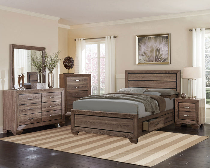 Kauffman  California King Bedroom Set Dark Cocoa