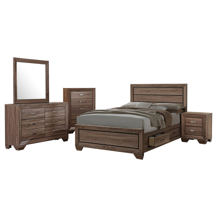 Kauffman  California King Bedroom Set Dark Cocoa