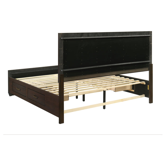 Kauffman  California King Bedroom Set Dark Cocoa