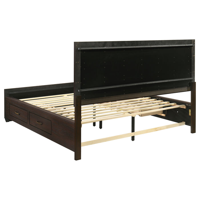 Kauffman  California King Bedroom Set Dark Cocoa