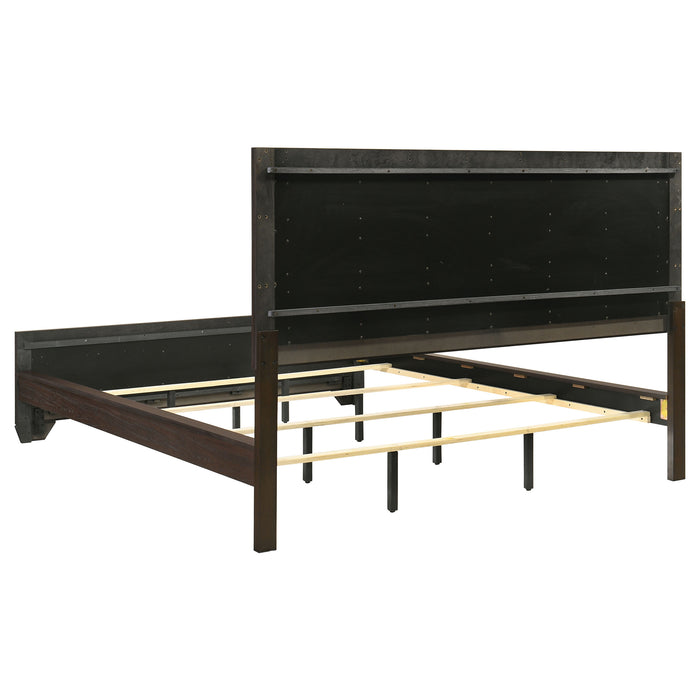 Kauffman  California King Bedroom Set Dark Cocoa
