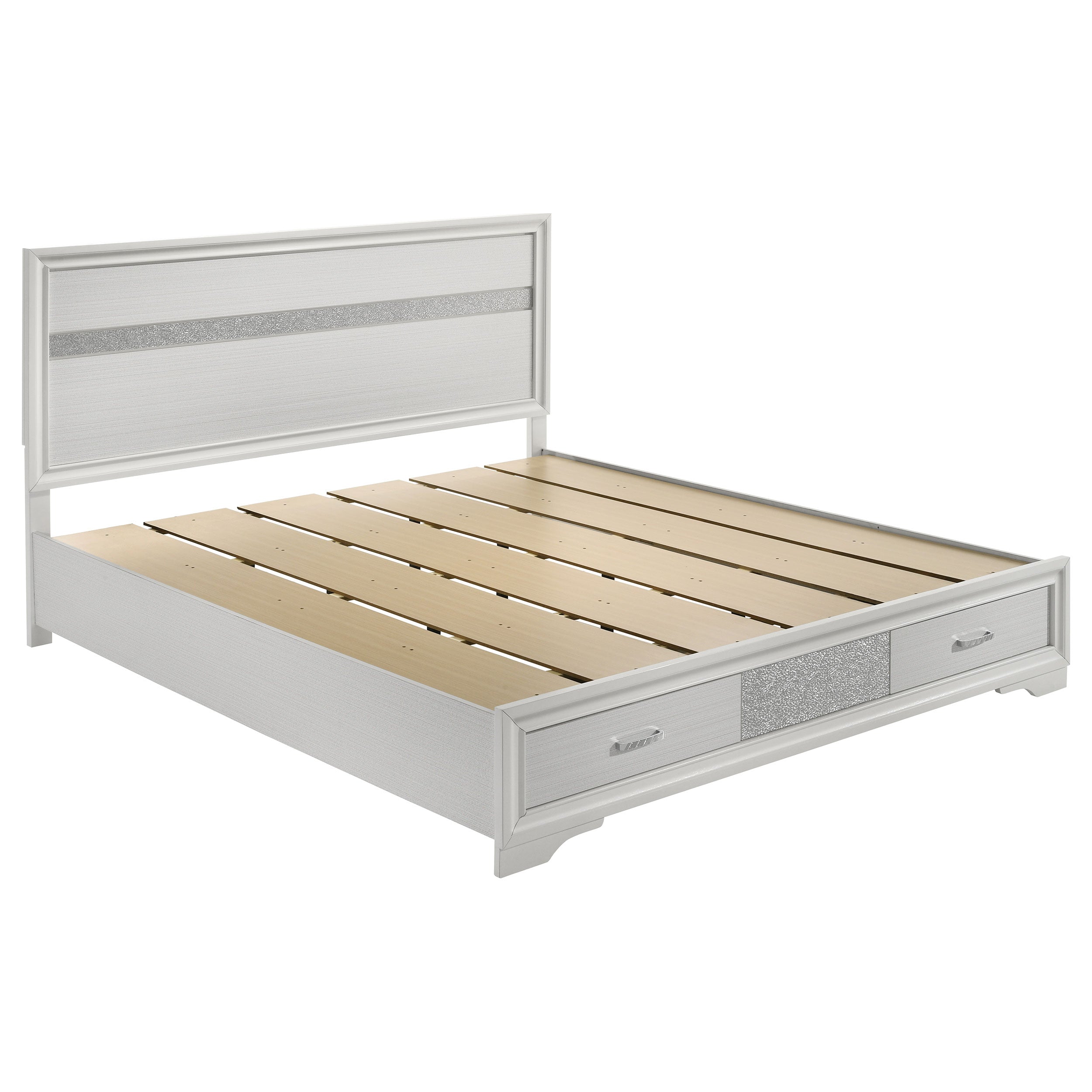 Miranda 51-inch Wood California King Storage Panel Bed Black