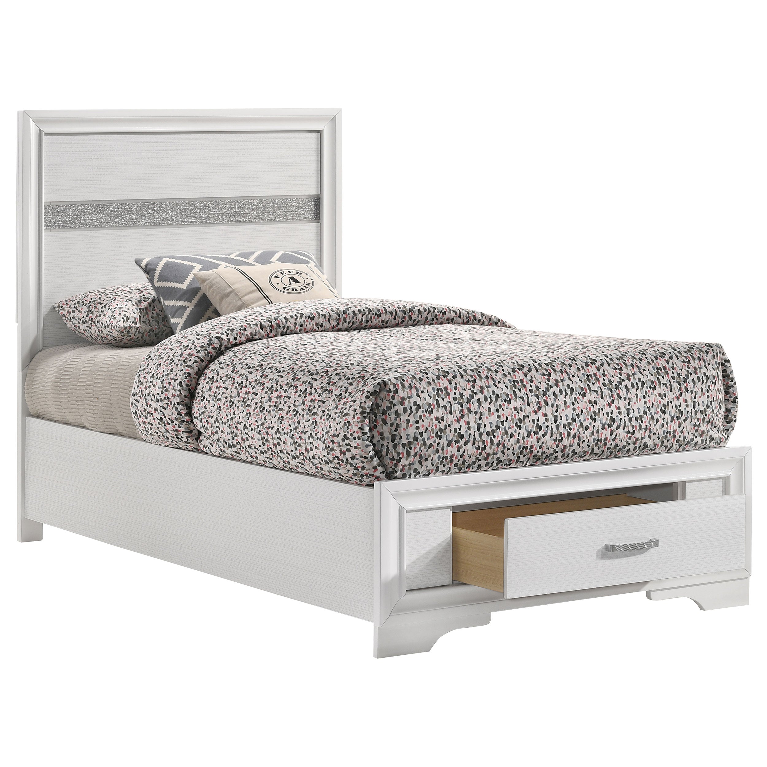 Miranda 51-inch Wood California King Storage Panel Bed Black