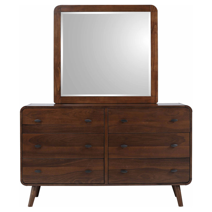 Robyn 6-drawer Bedroom Dresser and Mirror Light Ash