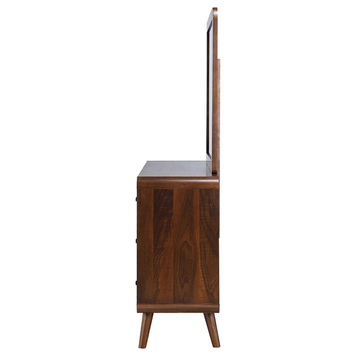 Robyn 6-drawer Bedroom Dresser and Mirror Light Ash