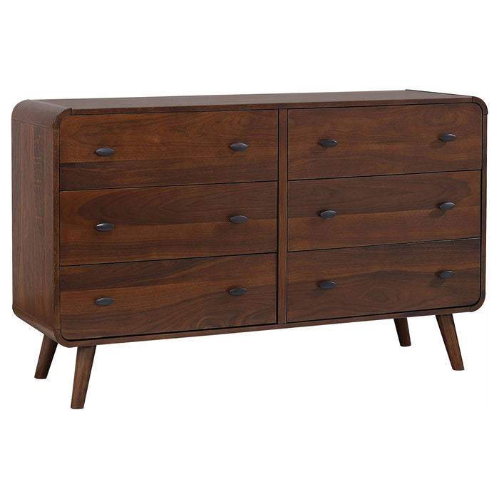 Robyn 6-drawer Bedroom Dresser and Mirror Light Ash