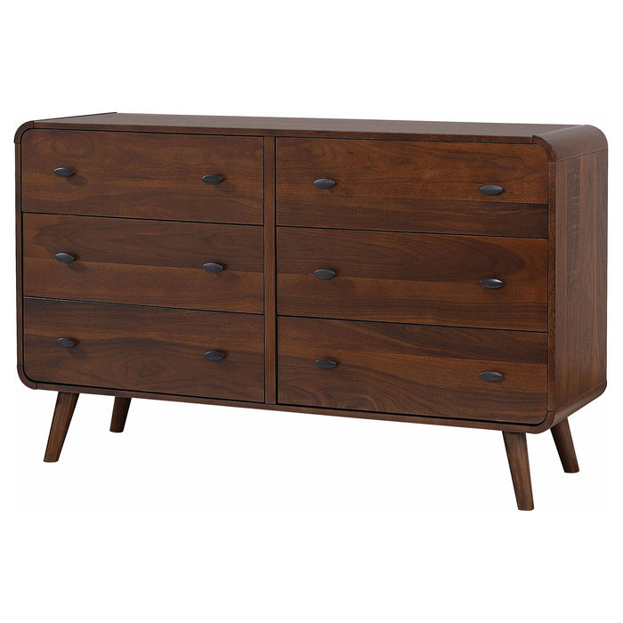 Robyn 6-drawer Bedroom Dresser and Mirror Light Ash