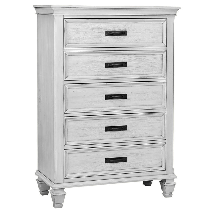 Franco   Bedroom Set Distressed White