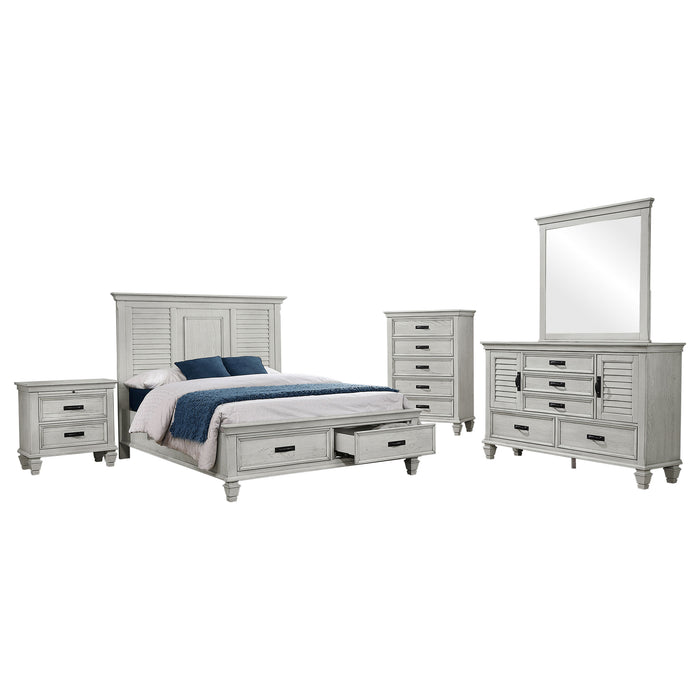 Franco   Bedroom Set Distressed White