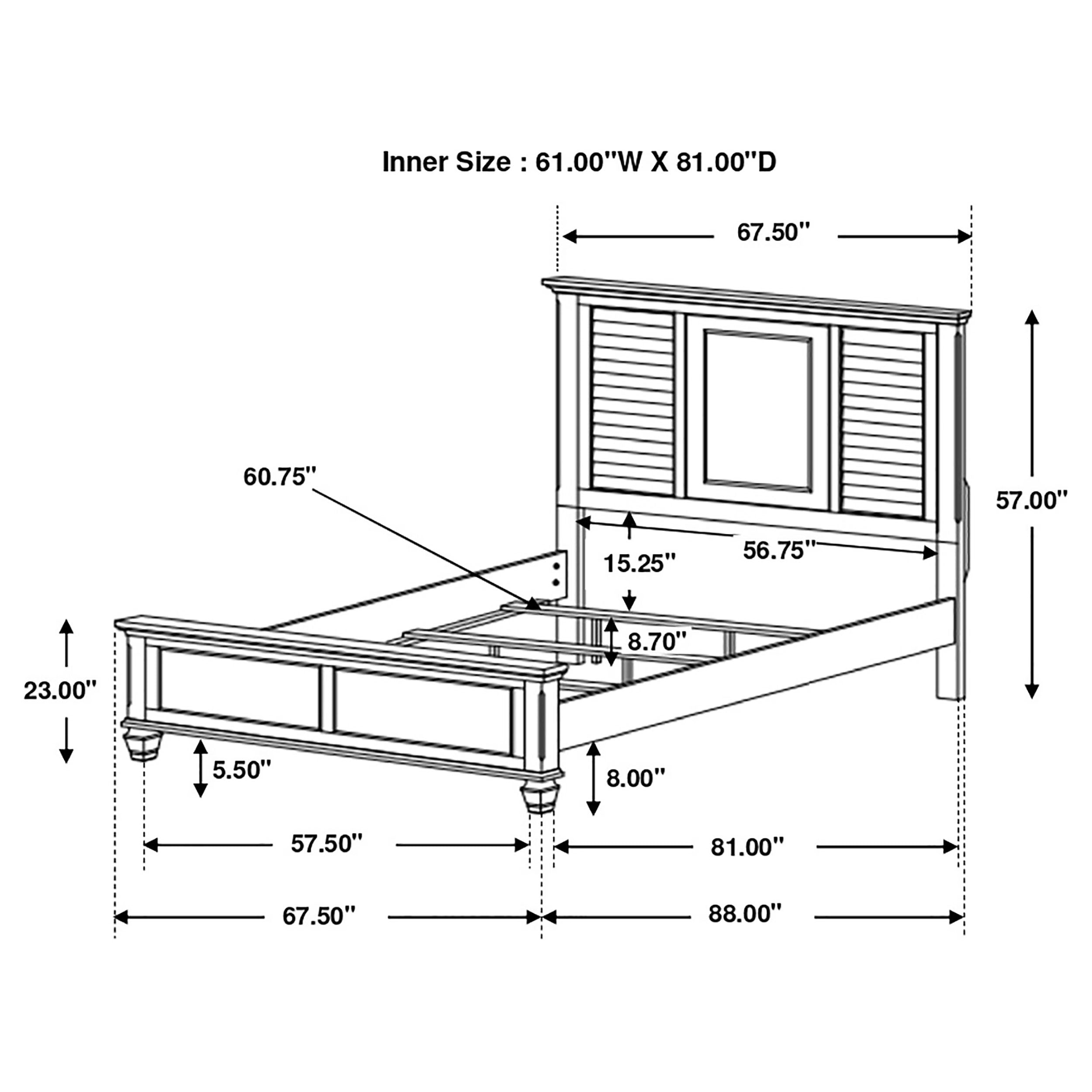 Franco Wood  Panel Bed Distressed White