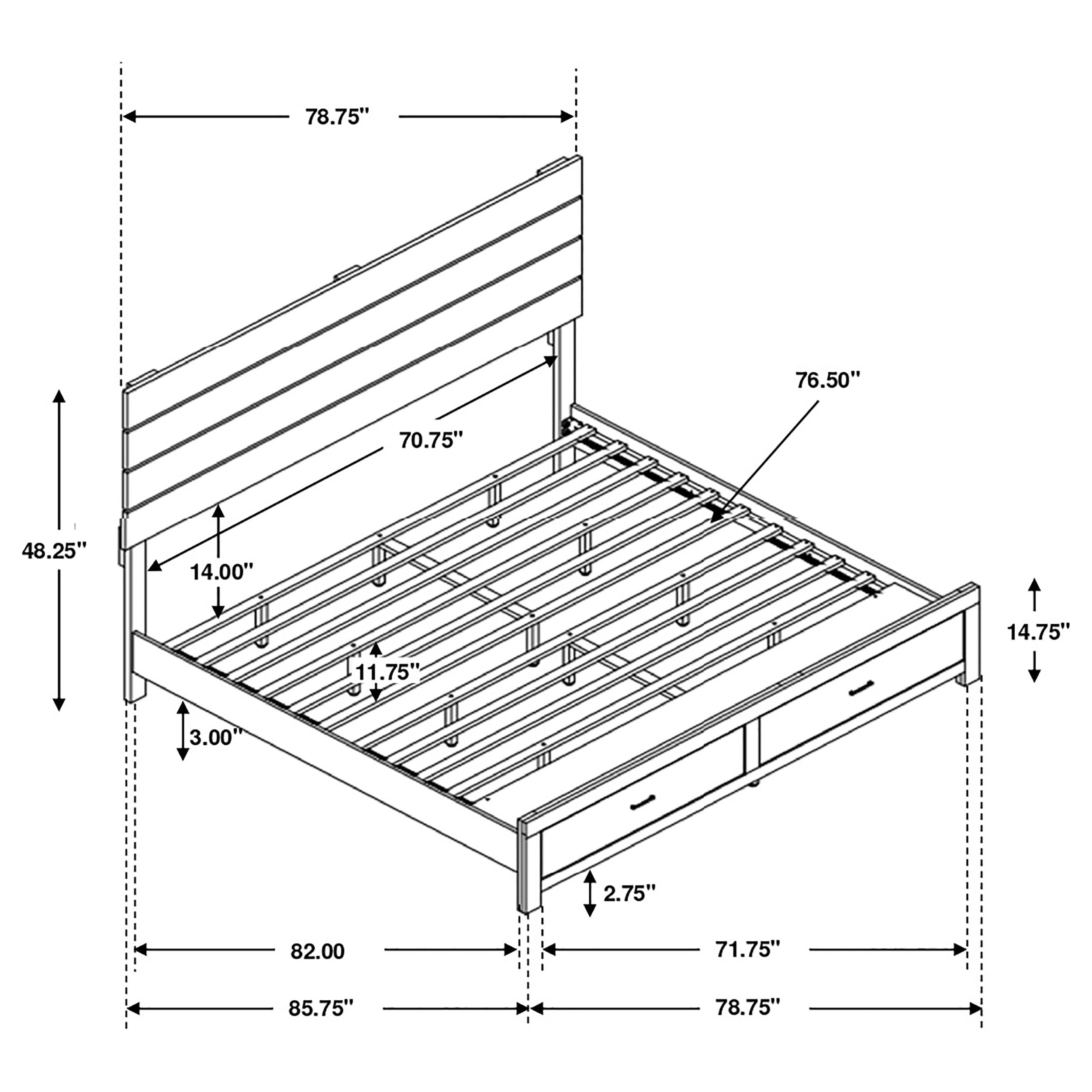 Brantford Wood  Panel Bed Barrel Oak