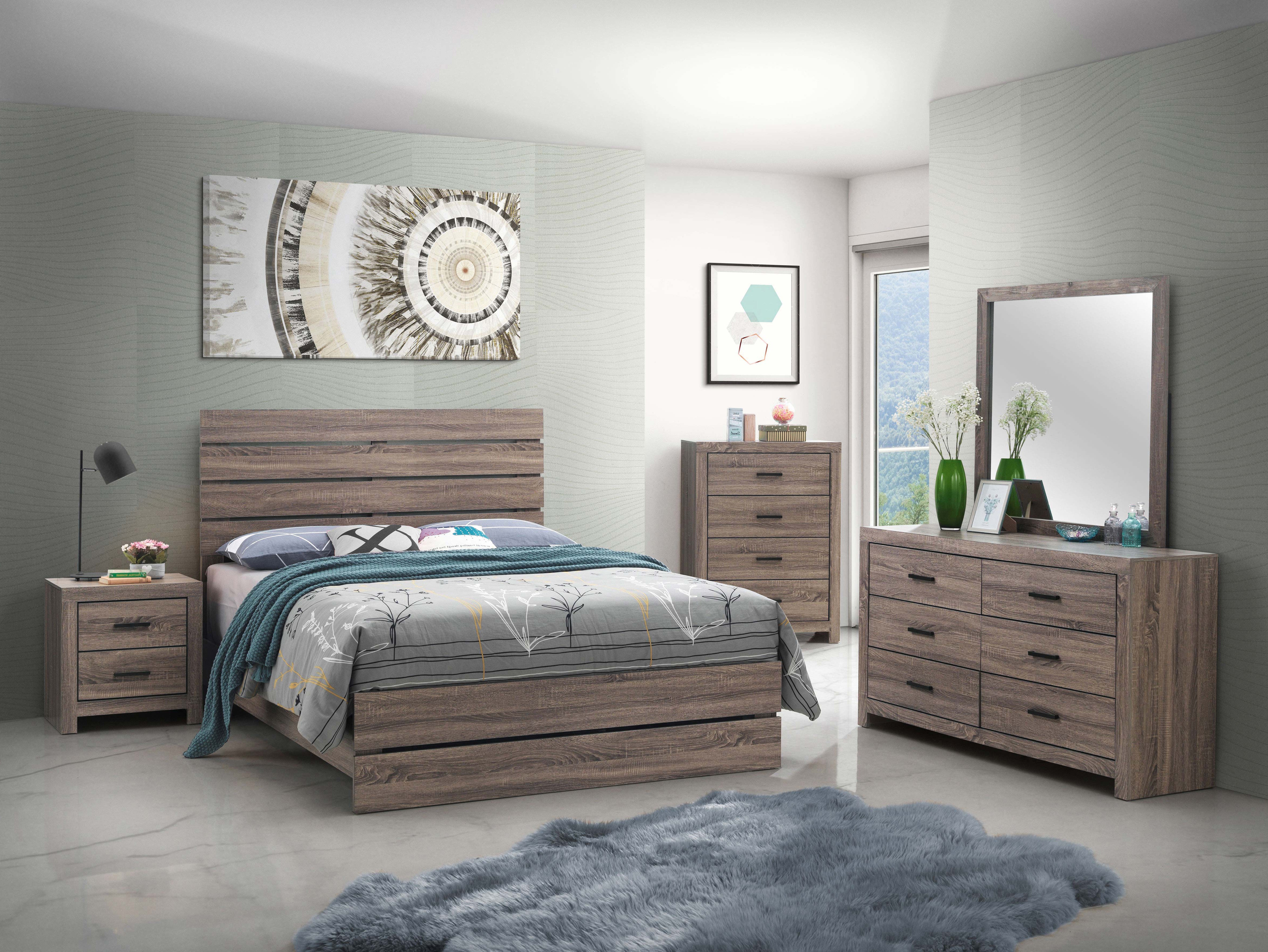 Brantford Wood  Panel Bed Barrel Oak