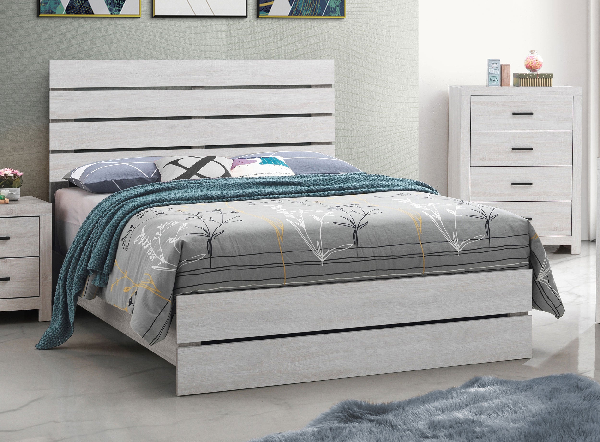 Brantford Wood  Panel Bed Barrel Oak