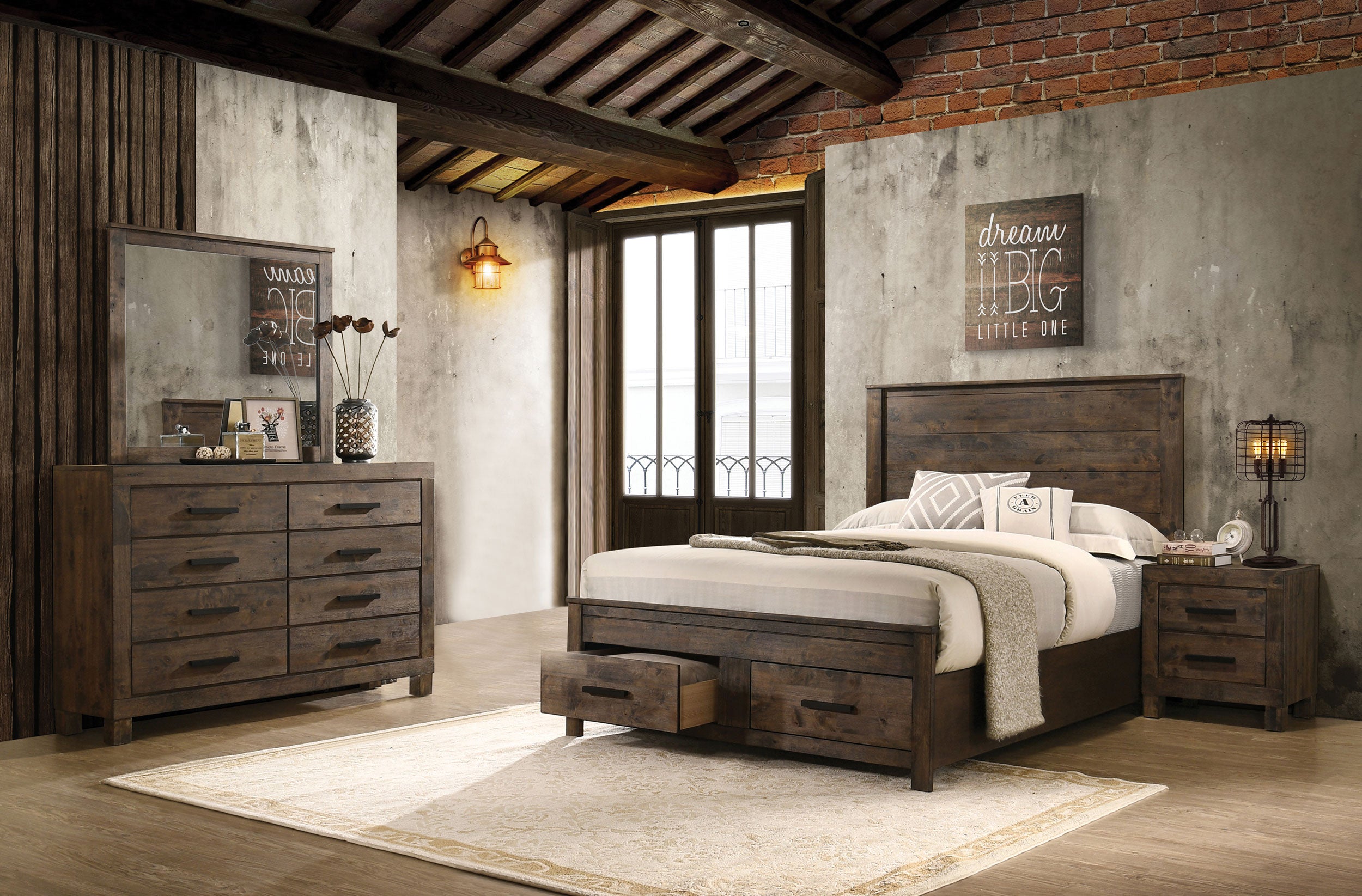 Woodmont  California King Bedroom Set Golden Brown
