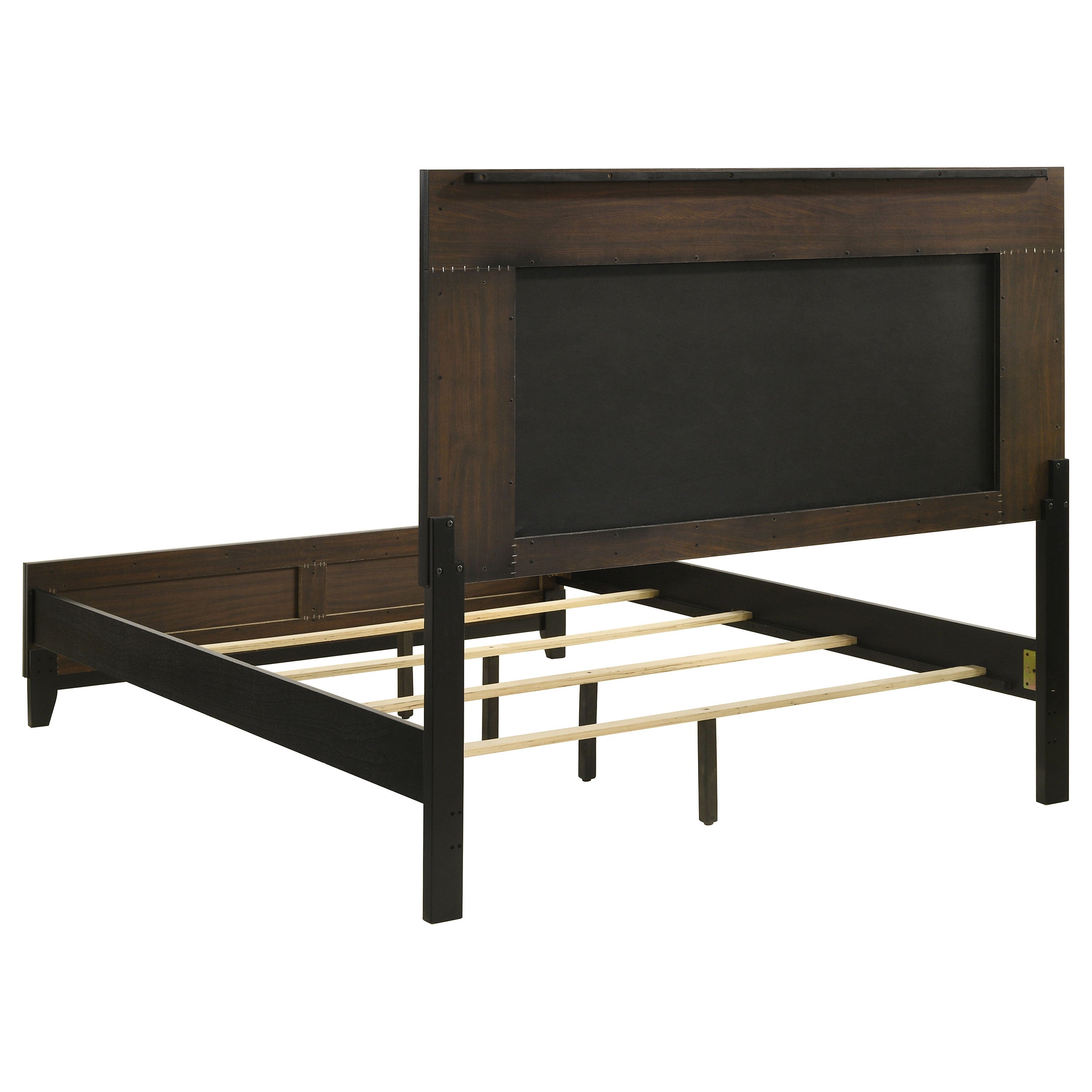 Valencia Wood  Panel Bed Black