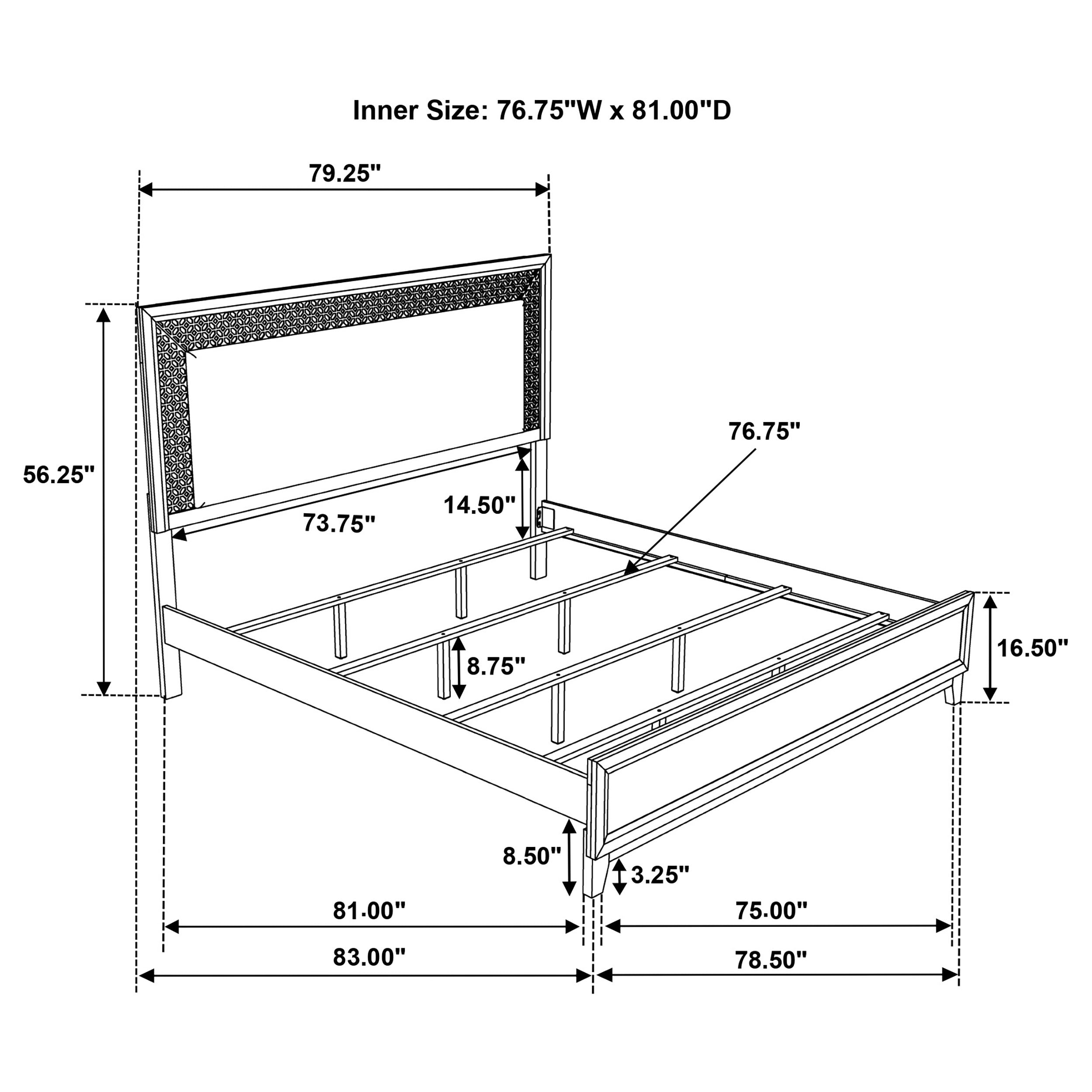 Valencia Wood  Panel Bed Black