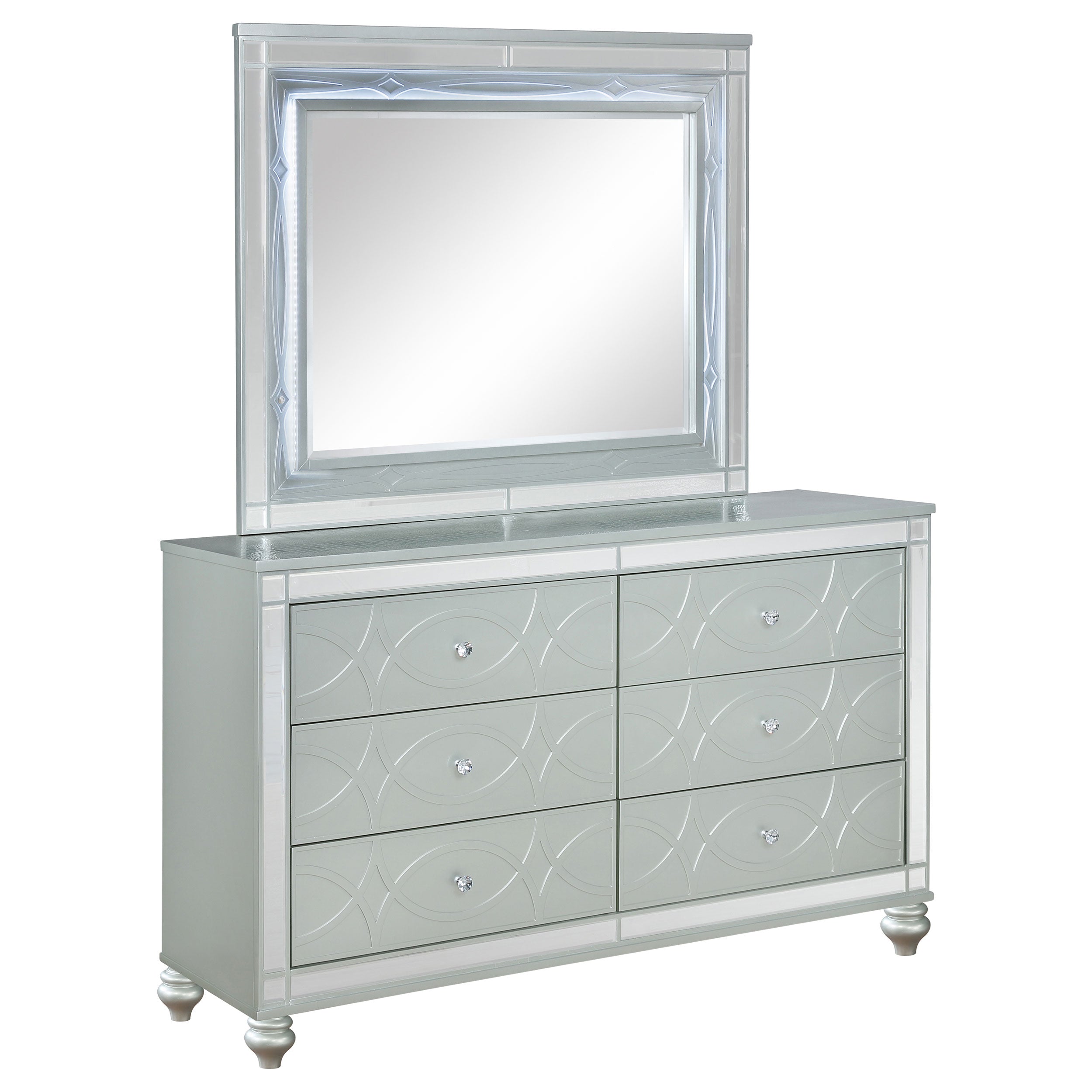 Gunnison 6-drawer Dresser Silver Metallic