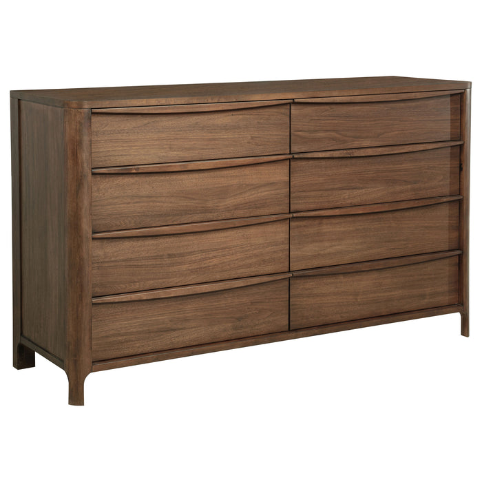 Maderia 8-drawer Dresser and Mirror Walnut