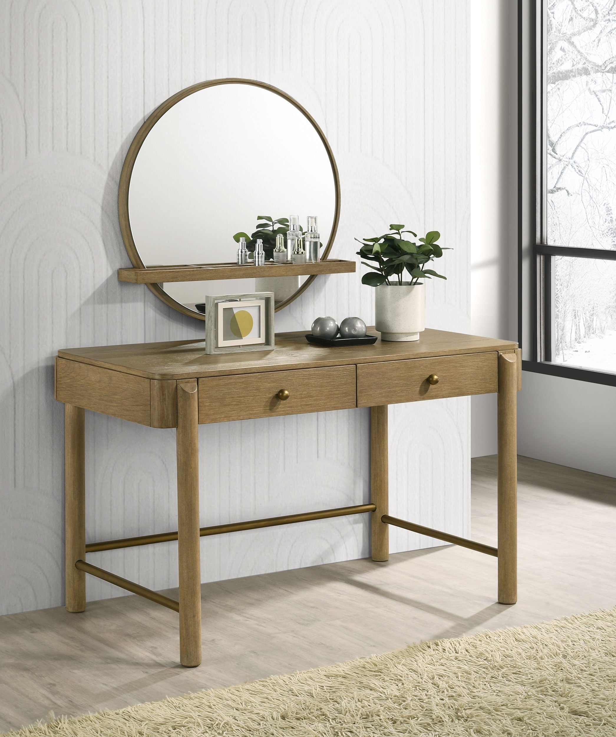 Arini  Makeup Vanity Table and Mirror Set Black