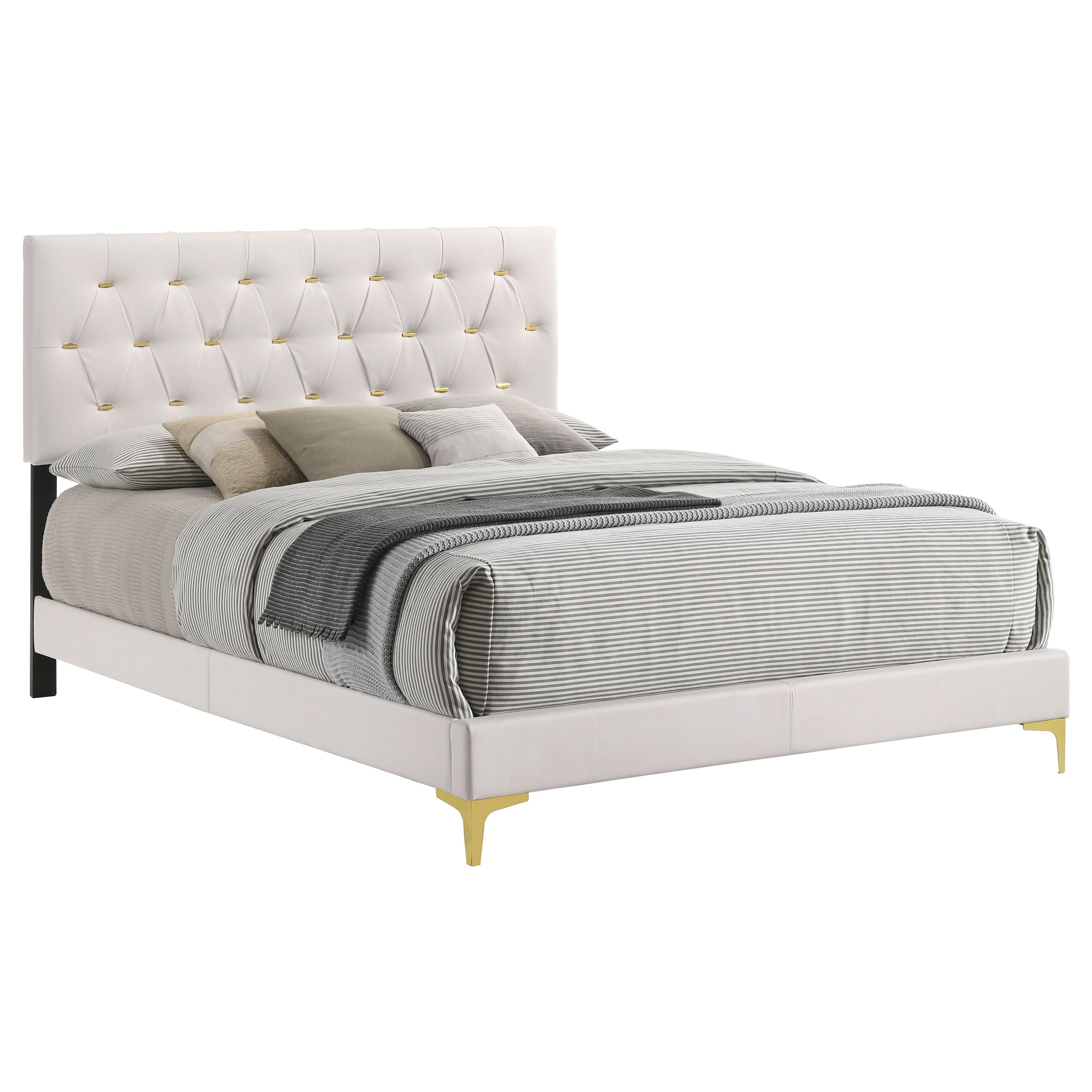 Kendall Upholstered California King Panel Bed Black