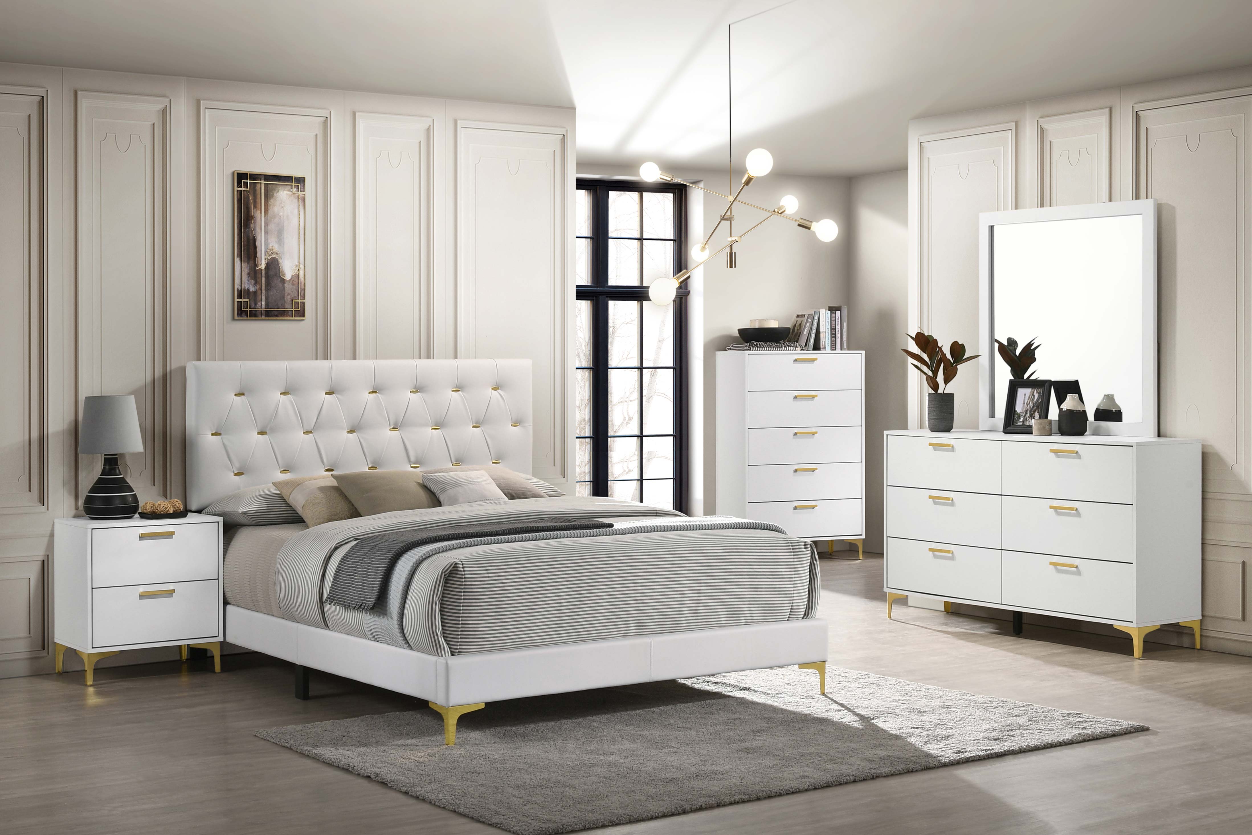 Kendall Upholstered California King Panel Bed Black