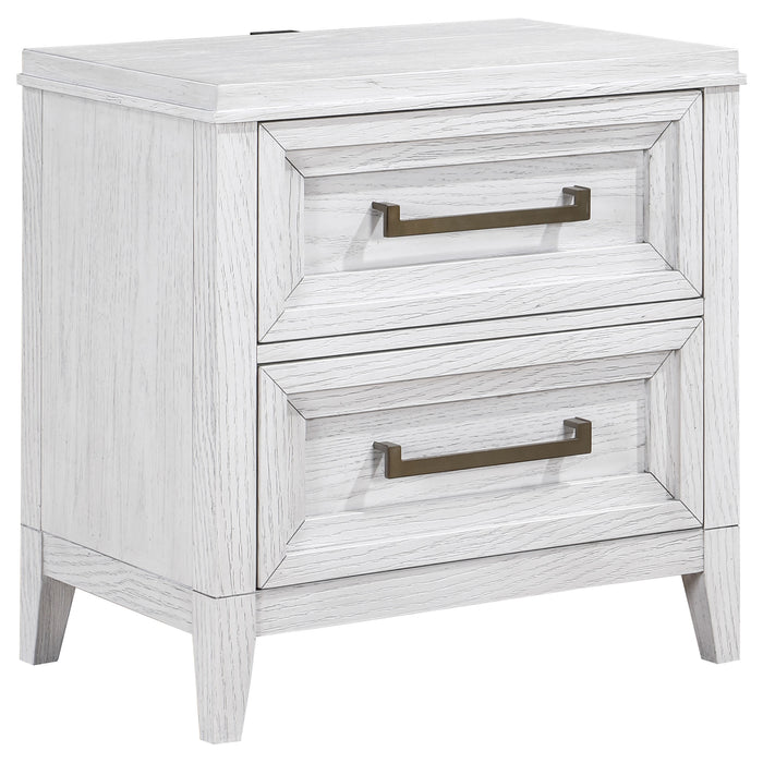 Marielle  Cal King Bedroom Set Distressed White