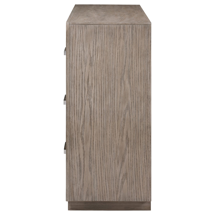 Kenora 6-drawer Dresser and Mirror Barley Brown