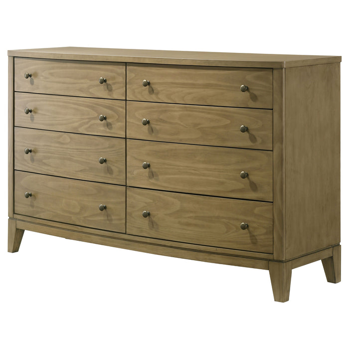 Granada 8-drawer Dresser and Mirror Natural Pine