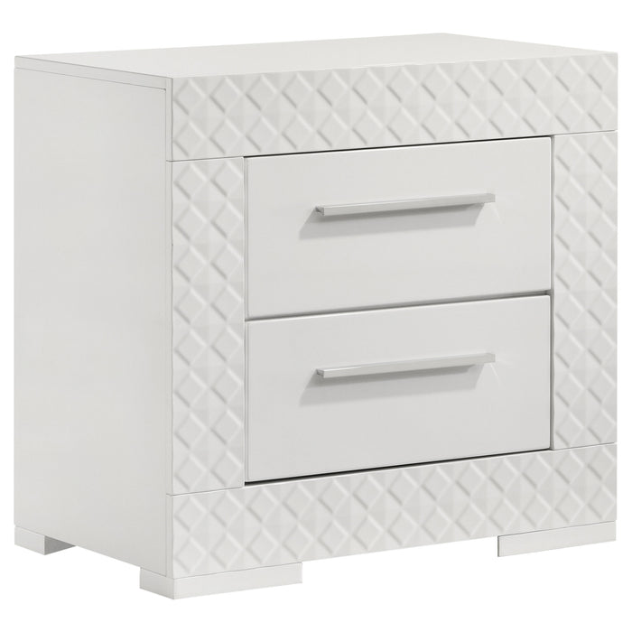 Ives   Bedroom Set Grey High Gloss