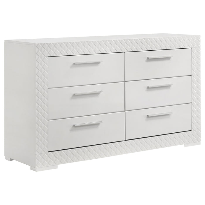 Ives   Bedroom Set Grey High Gloss