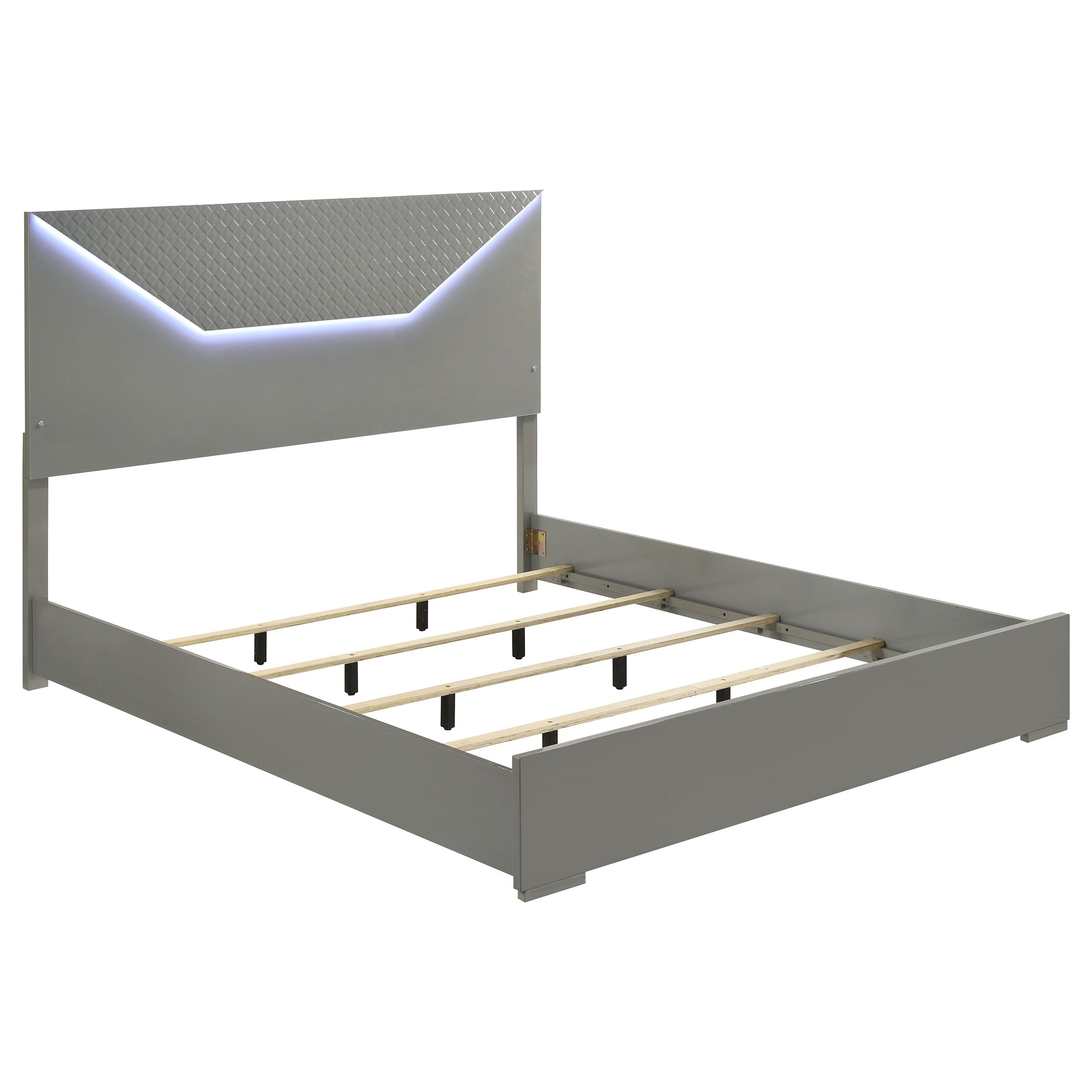 Ives   Bedroom Set Grey High Gloss