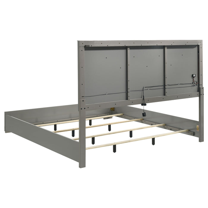 Ives   Bedroom Set Grey High Gloss