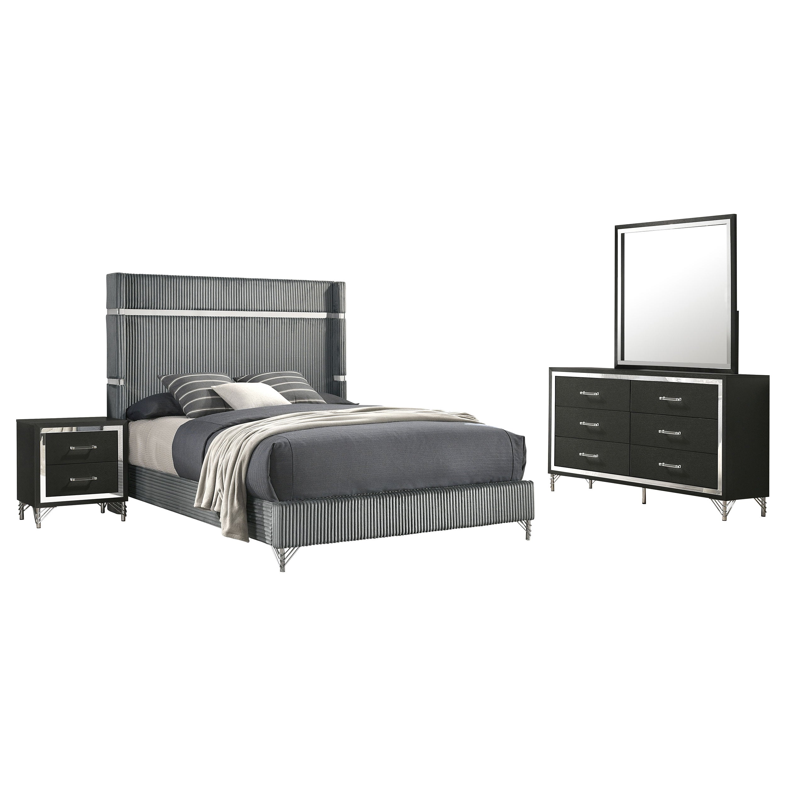 Lucia   Bedroom Set Beige and White
