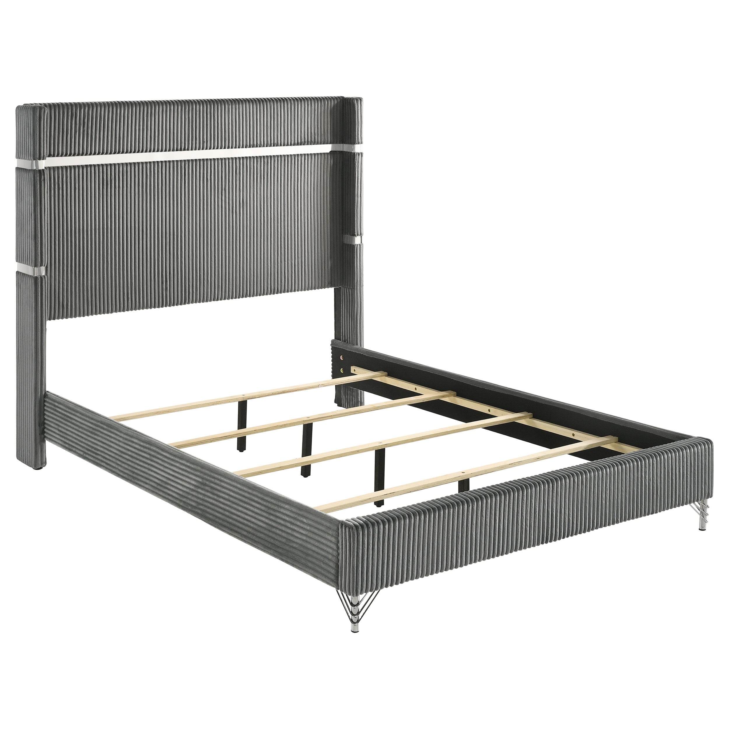 Lucia 61-inch Upholstered  Wingback Bed Beige