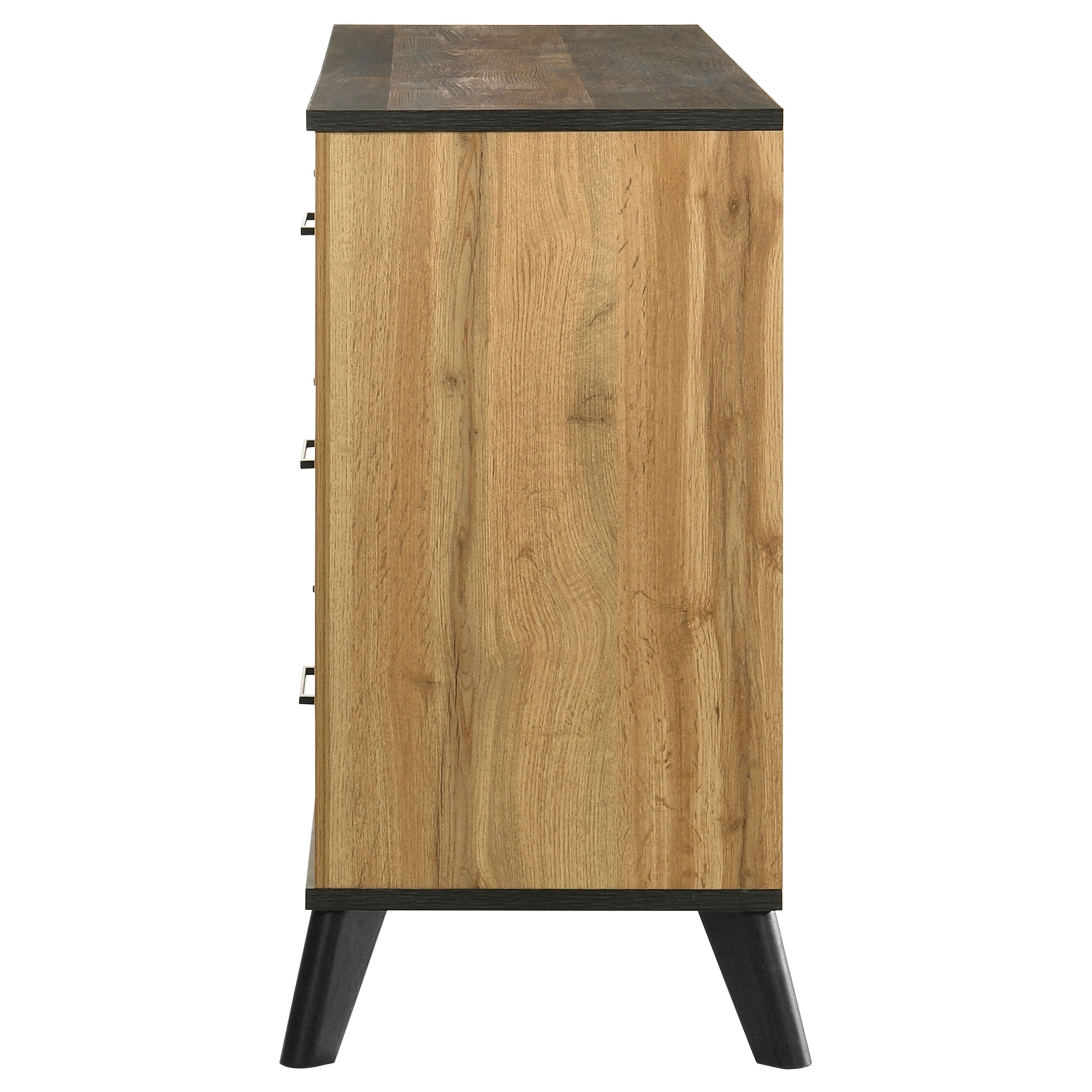Kaywood 6-drawer Dresser and Mirror Natural Pine