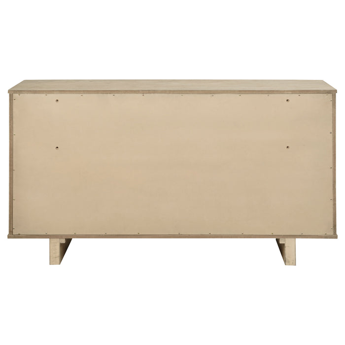 Kailani 9-drawer Dresser and Mirror Beige Oak