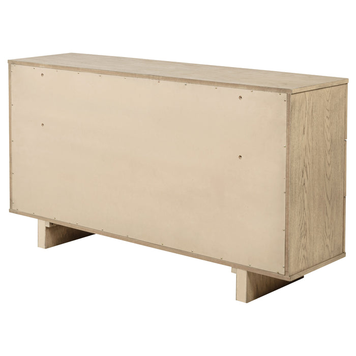 Kailani 9-drawer Dresser and Mirror Beige Oak