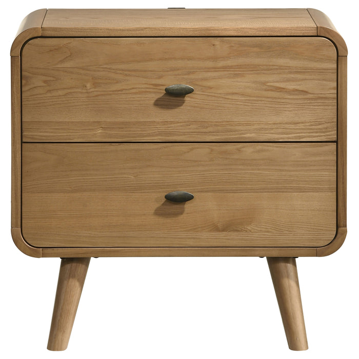 Robyn 2-drawer Nightstand Bedside Table Dark Walnut