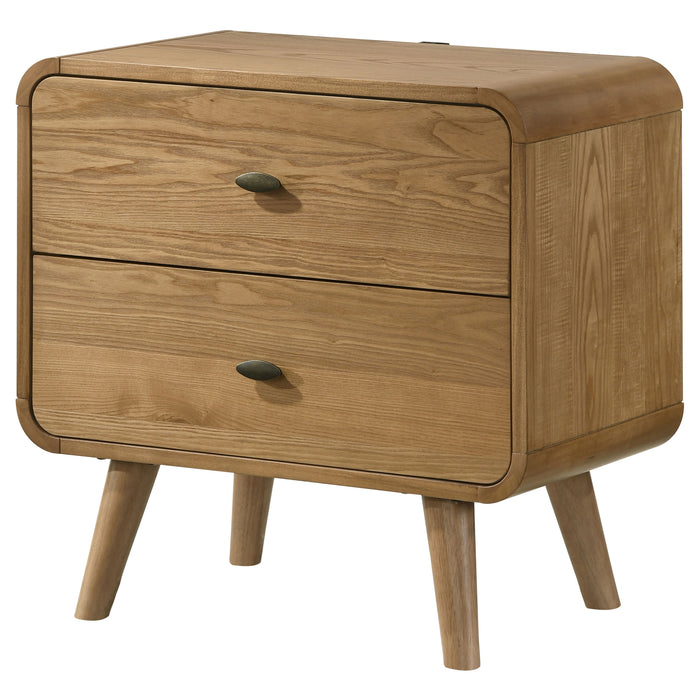 Robyn 2-drawer Nightstand Bedside Table Dark Walnut