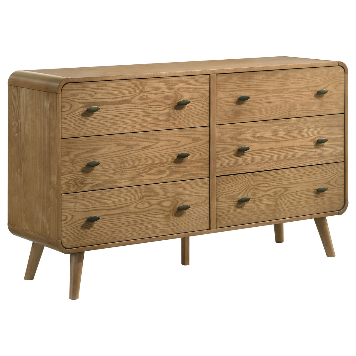 Robyn 6-drawer Bedroom Dresser and Mirror Light Ash