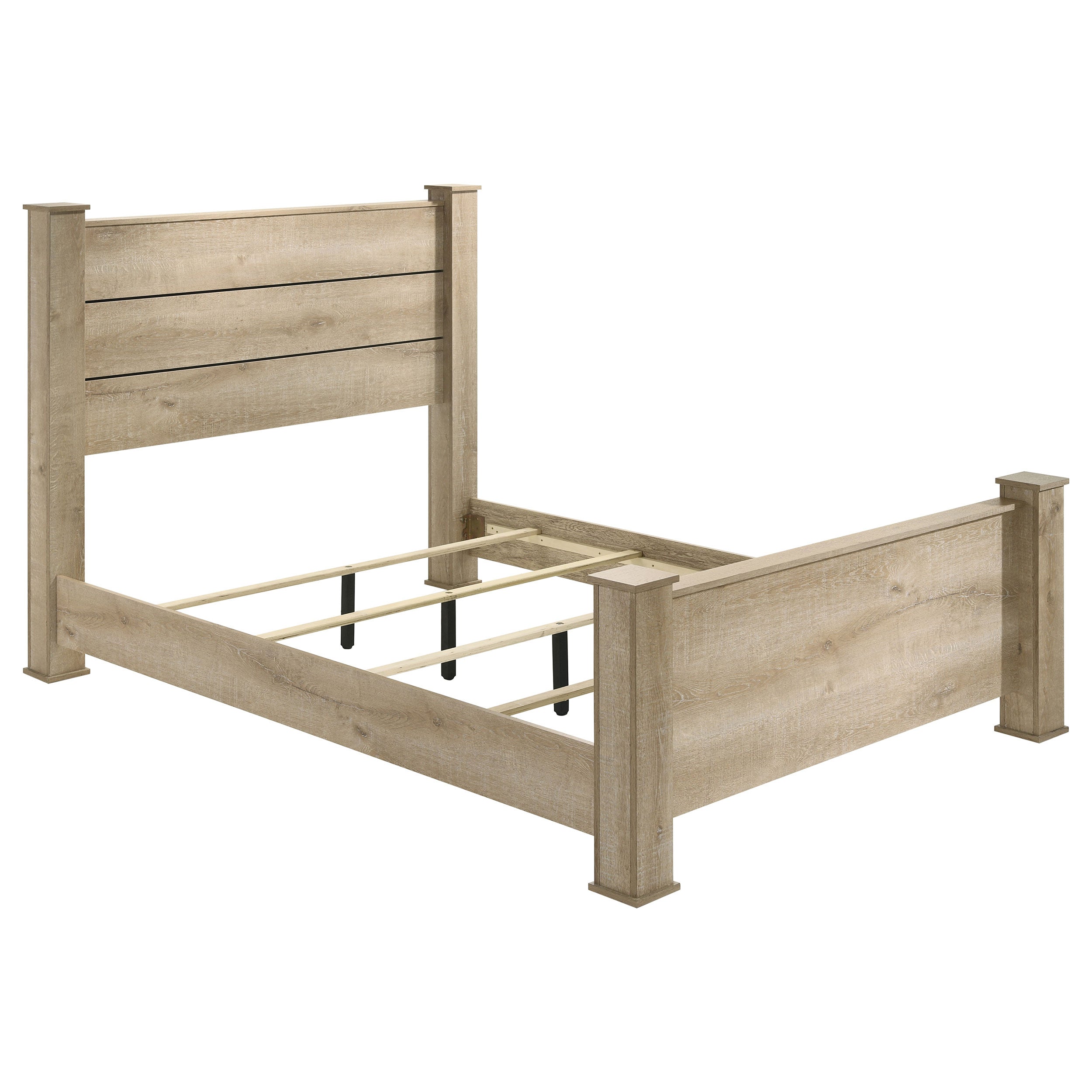 Oakglen 55-inch California King Panel Bed Weathered Oak