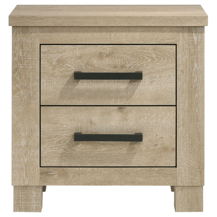 Oakglen 2-drawer Nightstand Bedside Table Weathered Oak