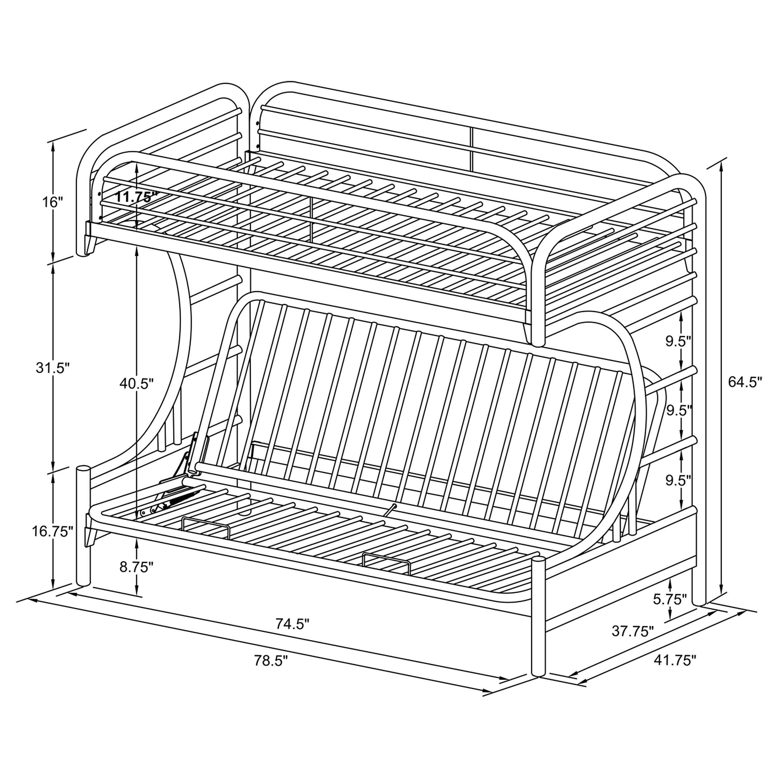 Montgomery Metal  Over Futon Bunk Bed Black