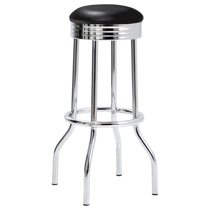 Retro Upholstered Metal Swivel Bar Stool (Set of 2)