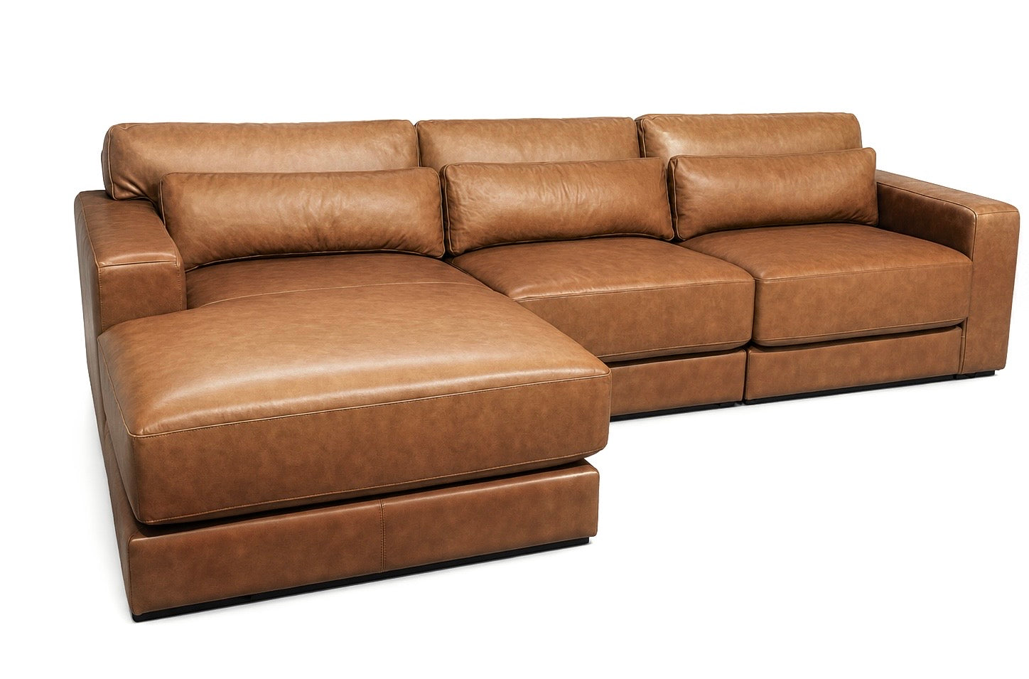 The Crawford 2-Piece Leather Chaise Sectional