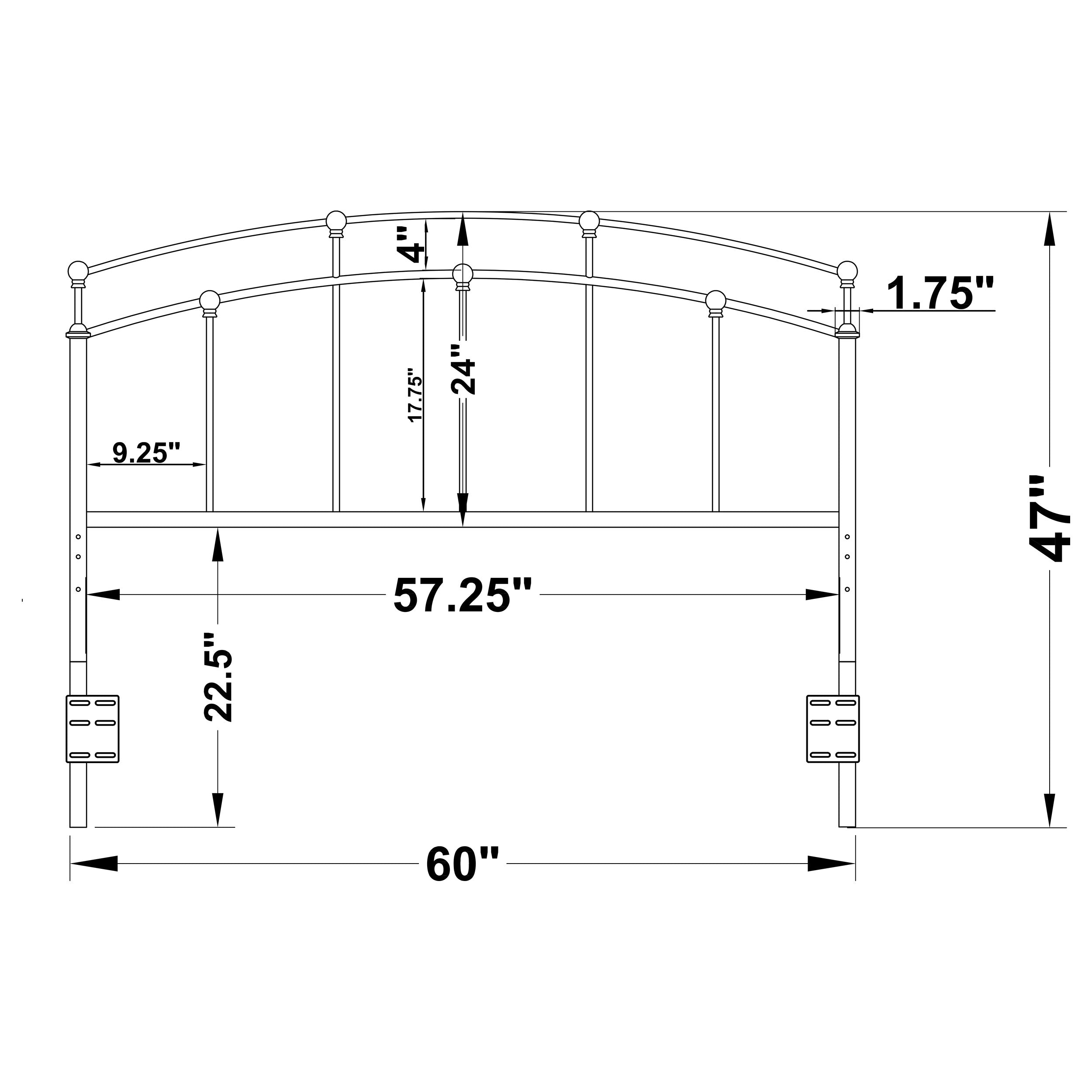 Bryant Metal  or  Open Frame Headboard Black
